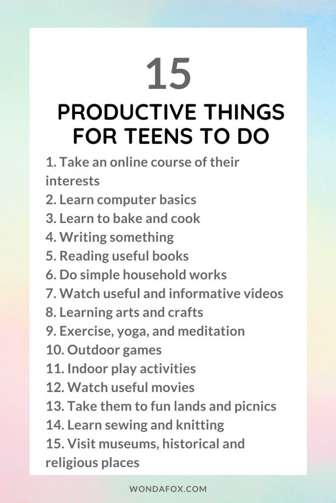 15 productive things for teens to do