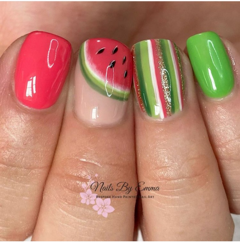 10 Cute Watermelon Nails For The Summer