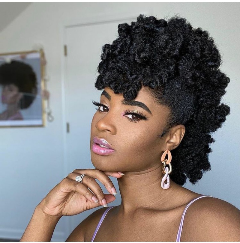 4c hairstyles - Faux hawk with curls