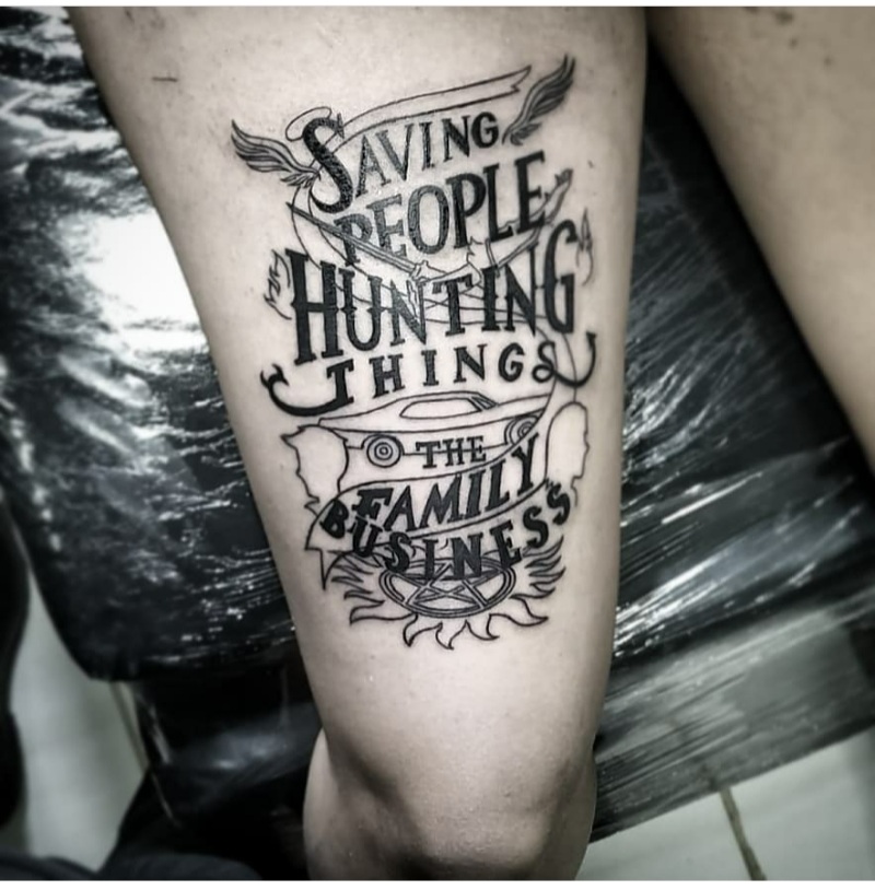 Saving people hunting things quote supernatural tattoo