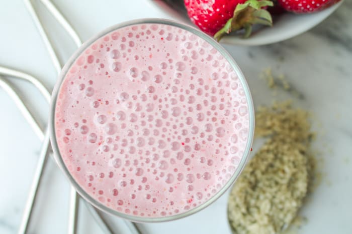 Strawberry hemp milkshake