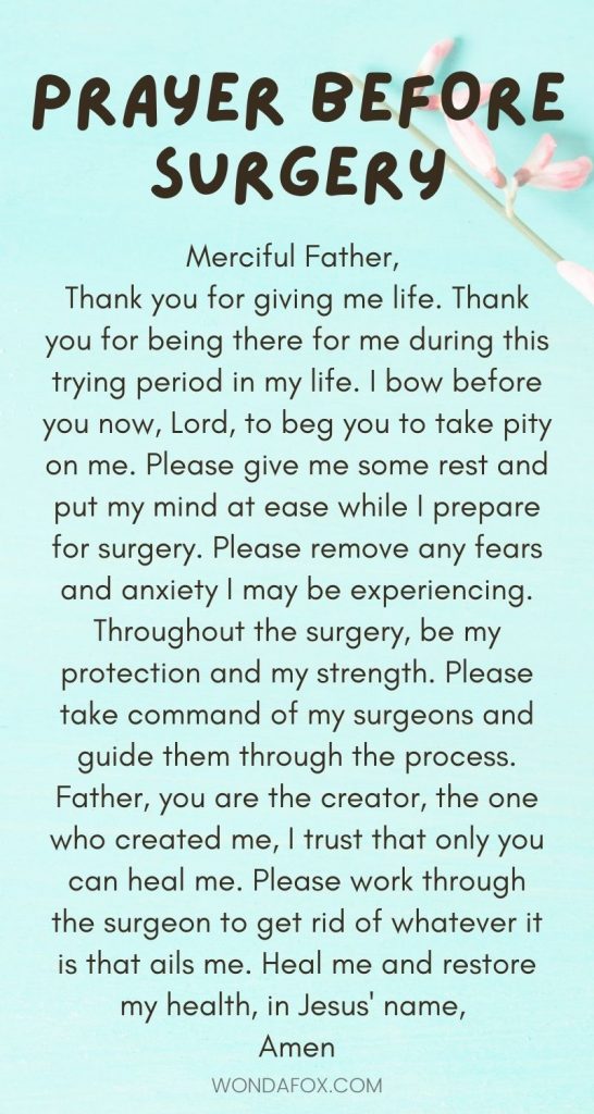 Prayer before surgery