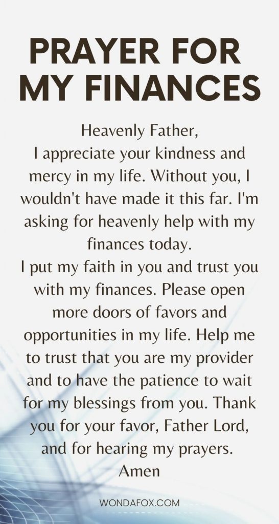 Prayer for my finances