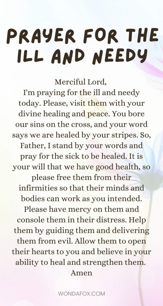 Prayer for the ill and needy