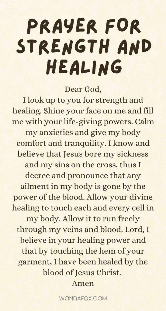 Prayer for strength and healing