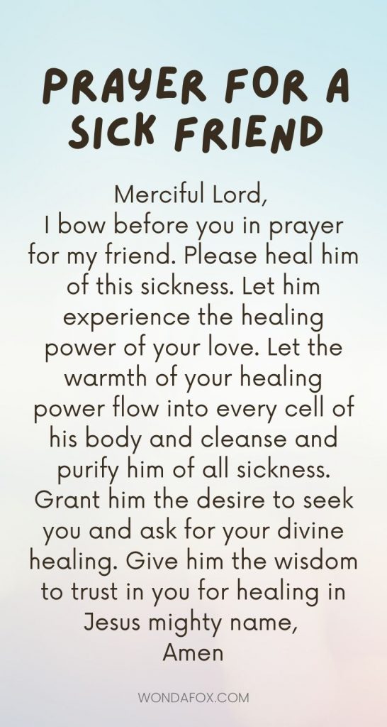 Prayer for a sick friend