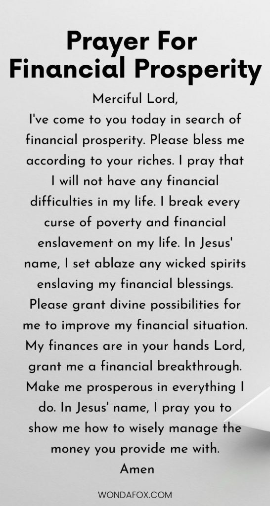 Prayer for financial prosperity