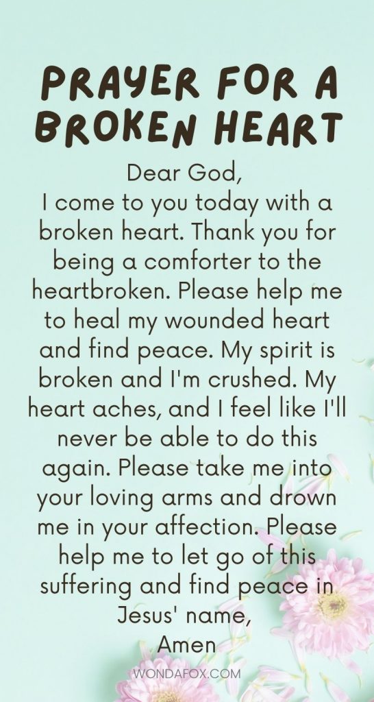 Prayer for a broken heart - prayers for health and healing