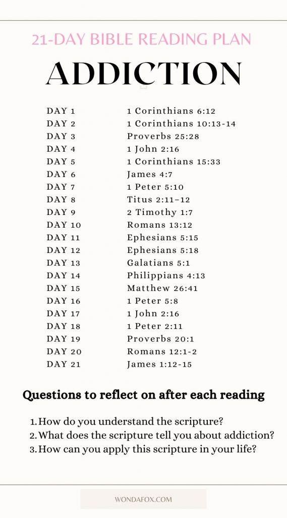 21-day bible reading plan about addiction