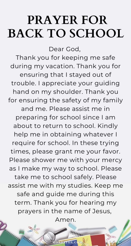  Prayer for back to school 