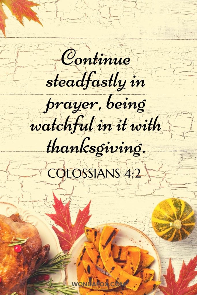 Continue steadfastly in prayer, being watchful in it with thanksgiving.