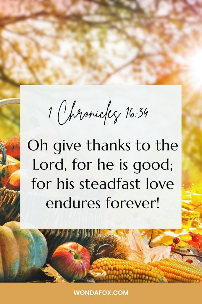 Oh give thanks to the Lord, for he is good;     for his steadfast love endures forever!
