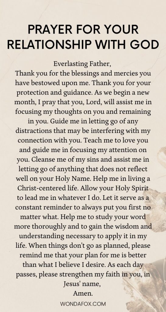 prayer for your relationship with God