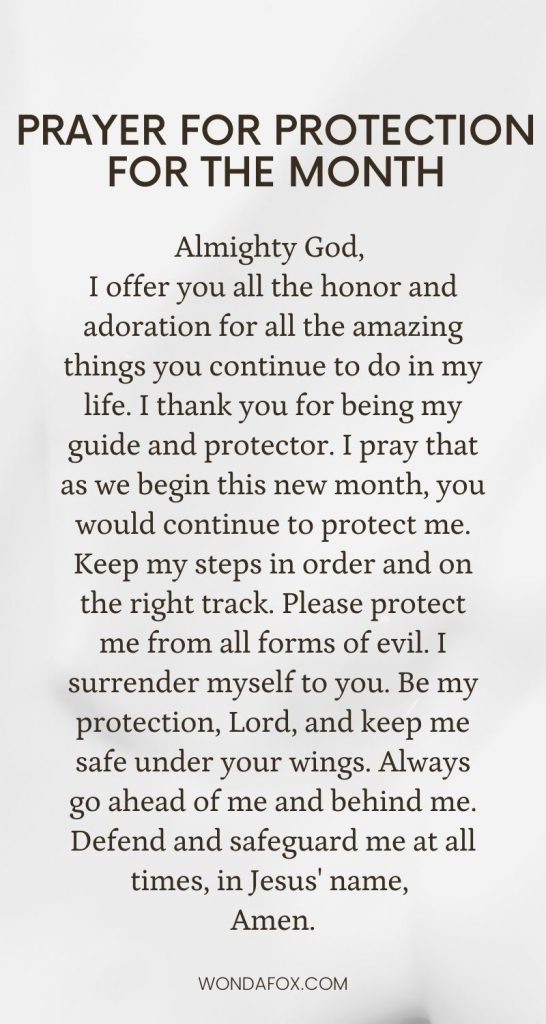 prayer for protection for the month