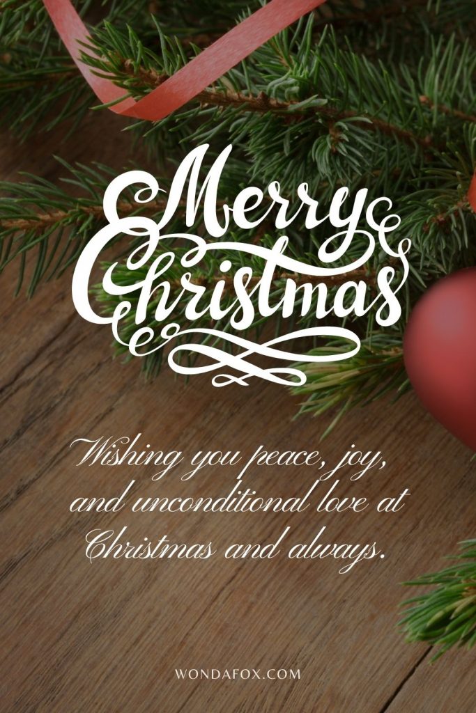 Wishing you peace, joy, and unconditional love at Christmas and always.