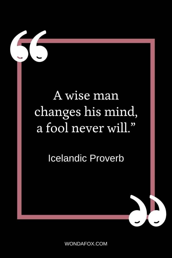 A wise man changes his mind, a fool never will.”