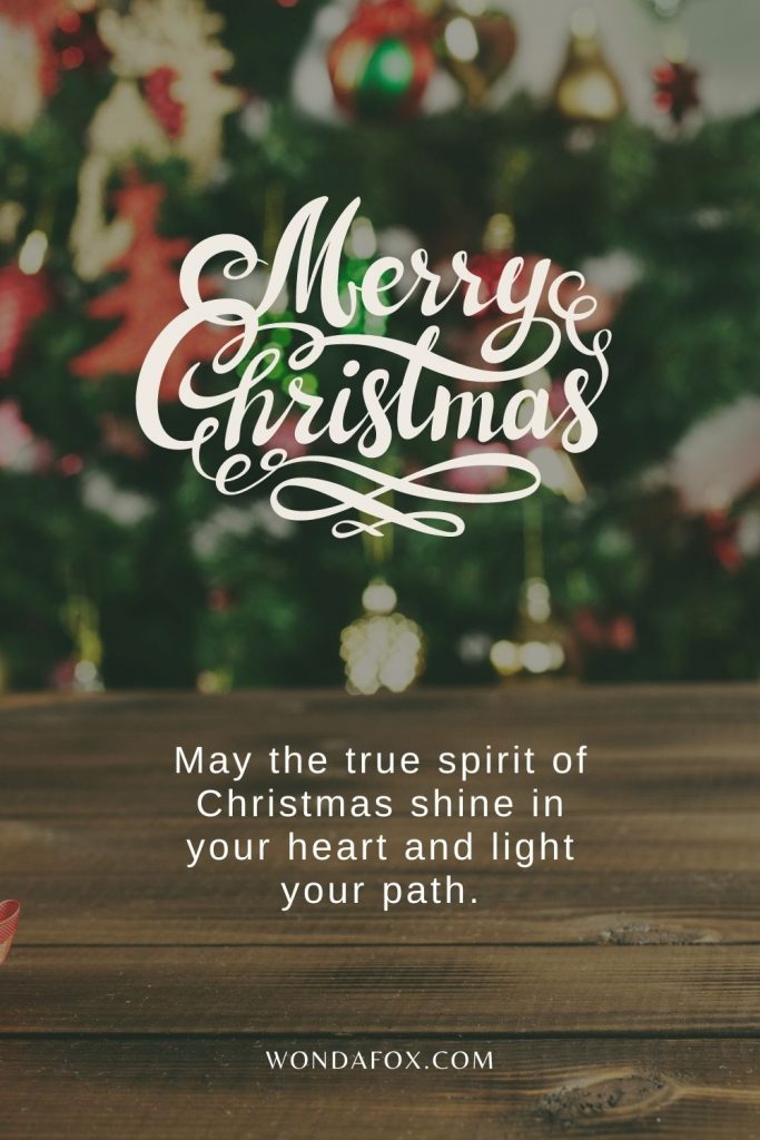 May the true spirit of Christmas shine in your heart and light your path.