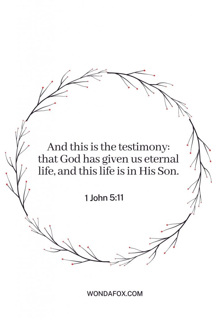And this is the testimony: that God has given us eternal life, and this life is in His Son.