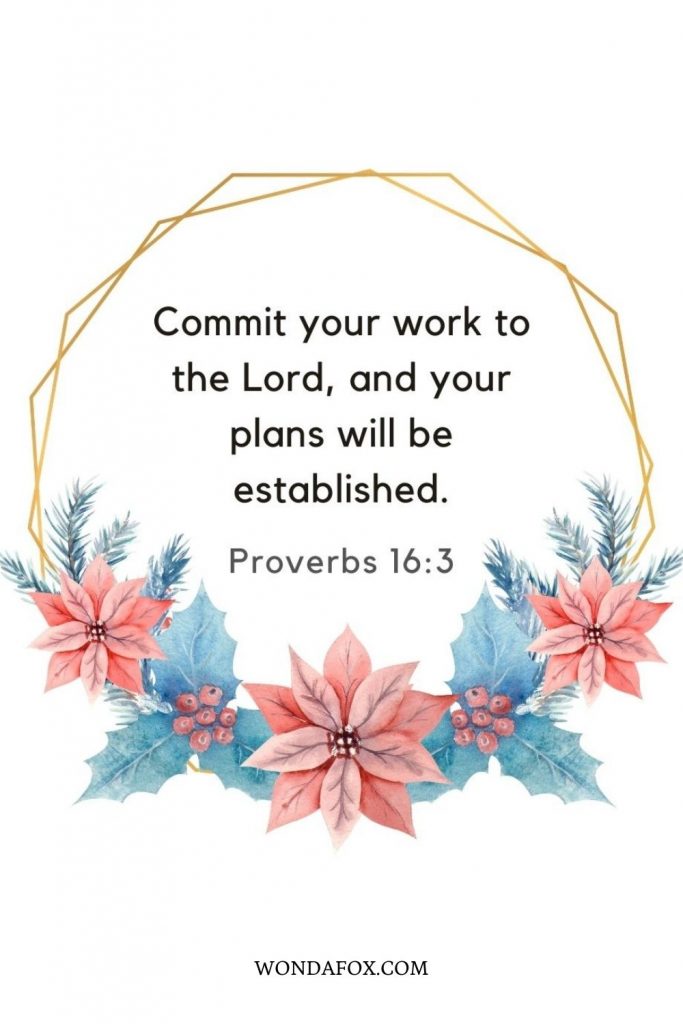 Commit your work to the Lord, and your plans will be established.