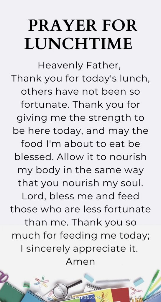  Prayer for lunchtime 