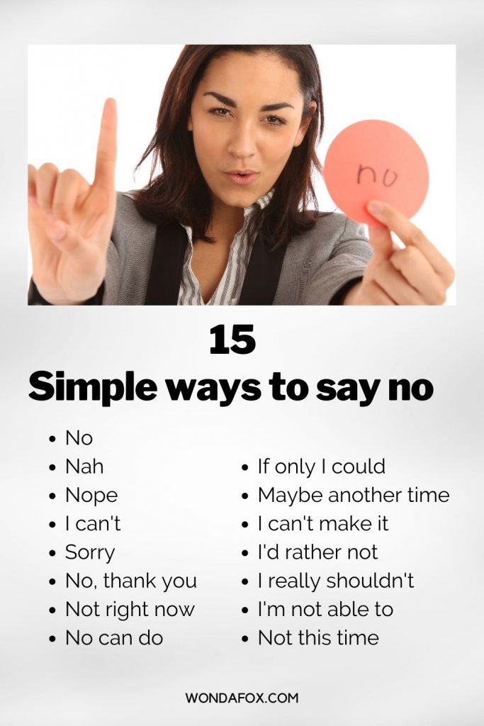 simple ways to say no