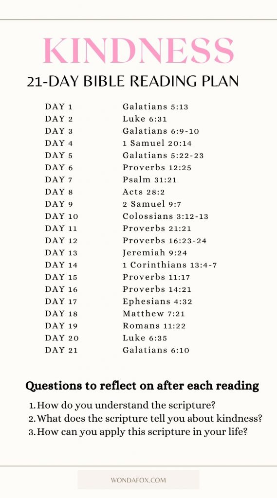 21-day kindness bible reading plan