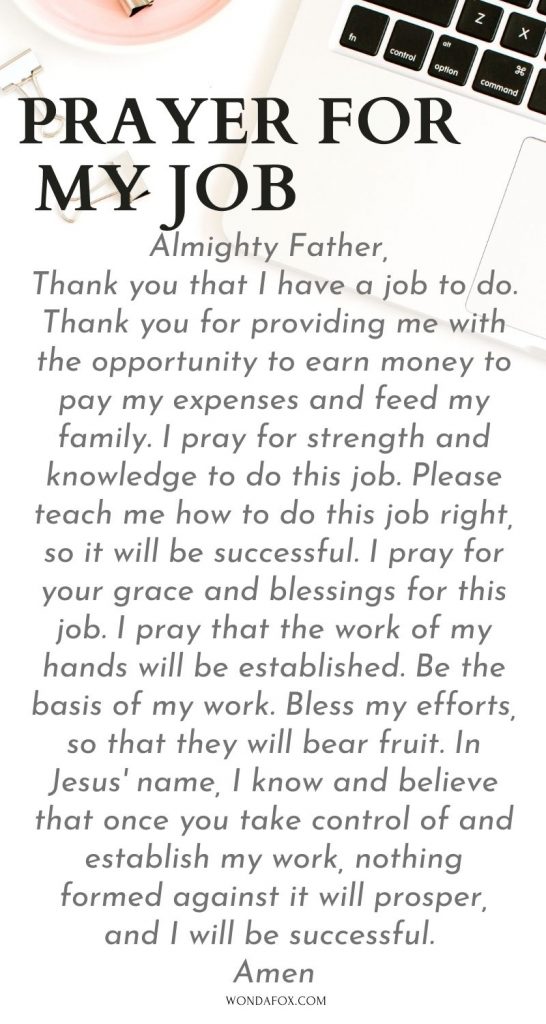 Prayer for my job