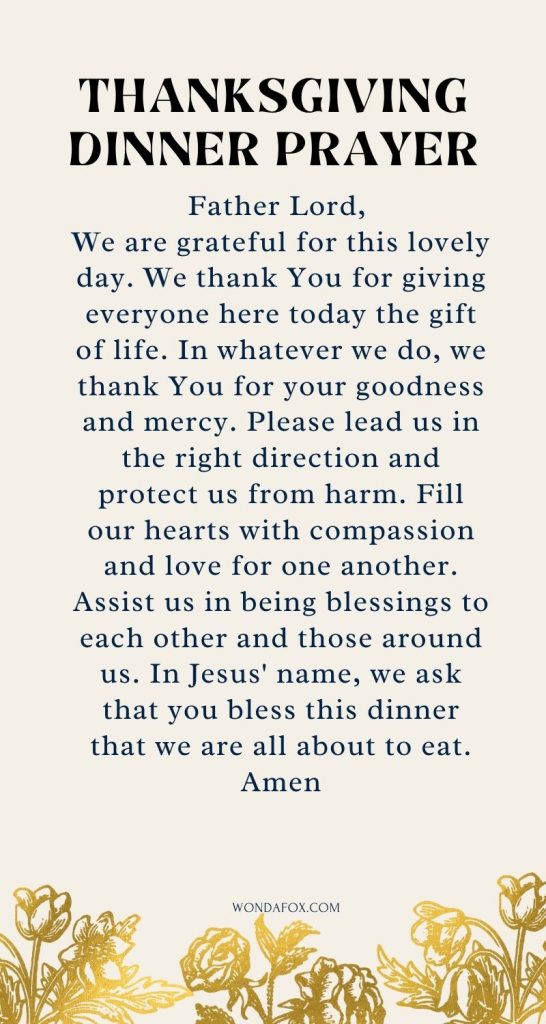 Short thanksgiving dinner prayers