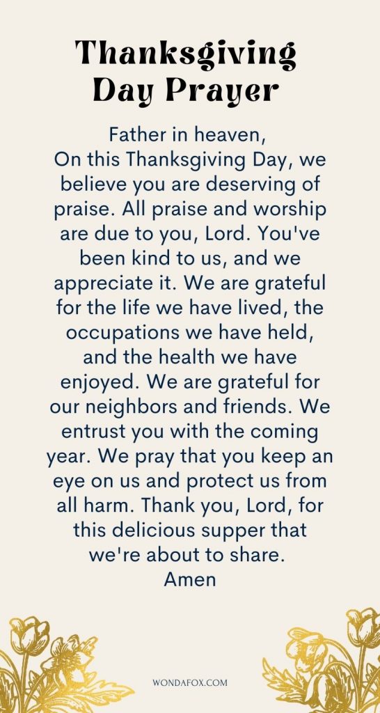Thanksgiving day prayer