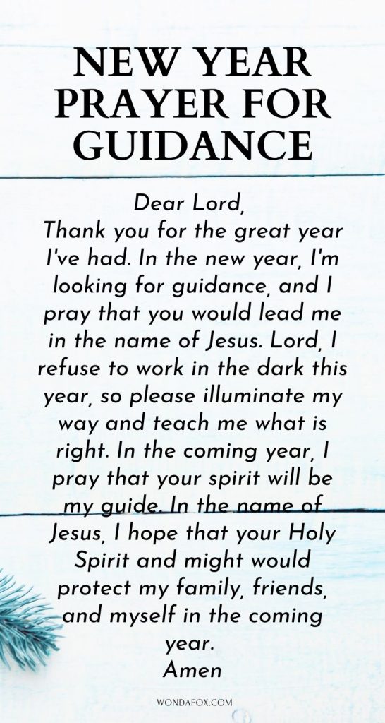New year prayer for guidance
