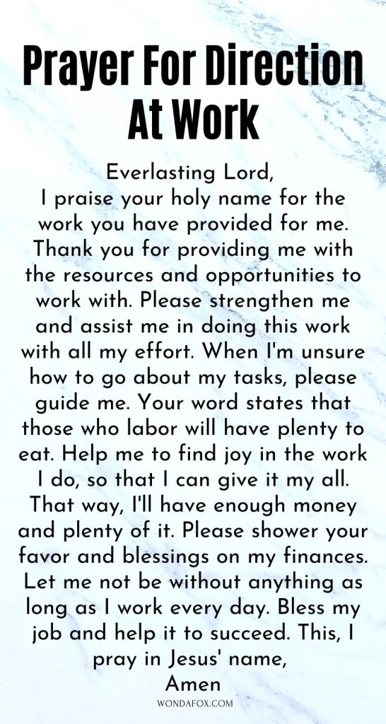 5 Prayers For Your Work - Wondafox