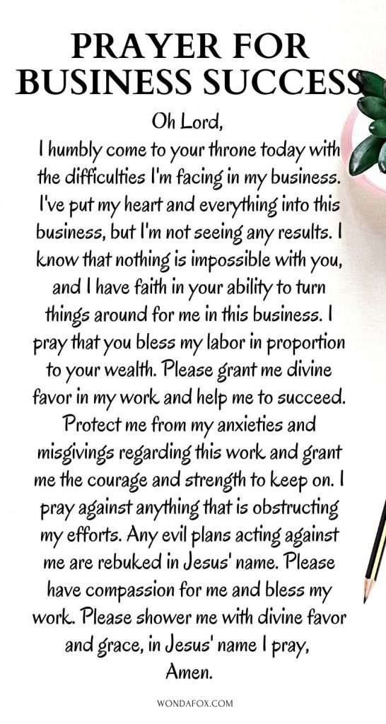 Prayer for business success