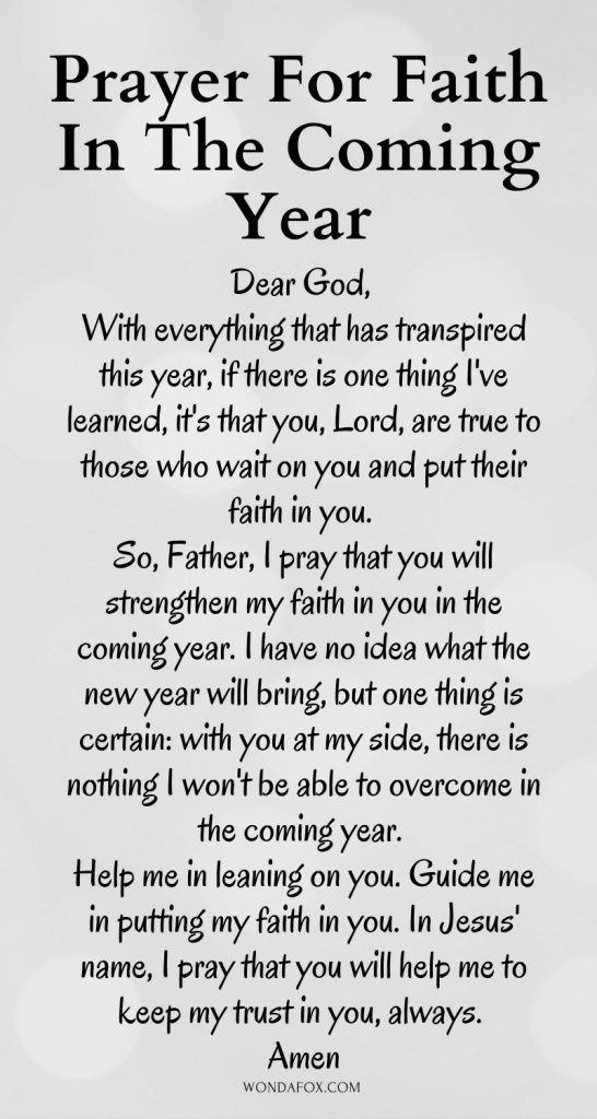 New year prayer for faith
