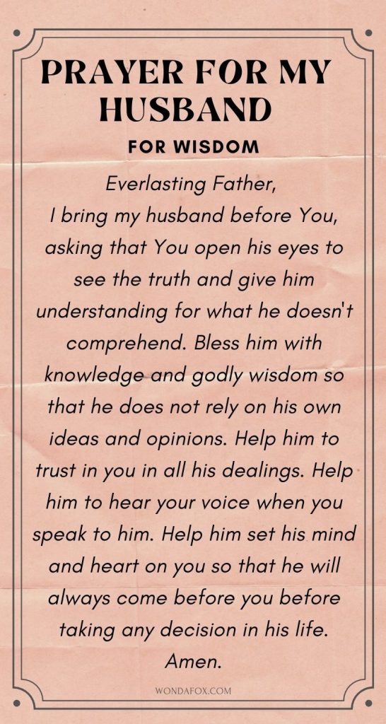 Prayer for wisdom