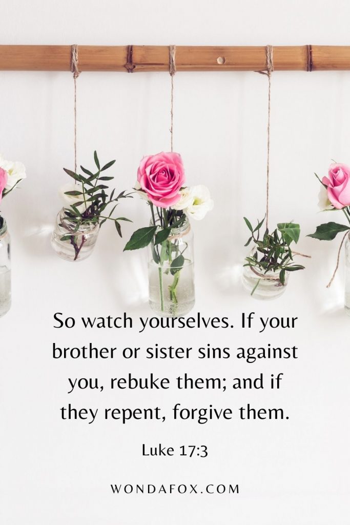 So watch yourselves. If your brother or sister[a] sins against you, rebuke them; and if they repent, forgive them.