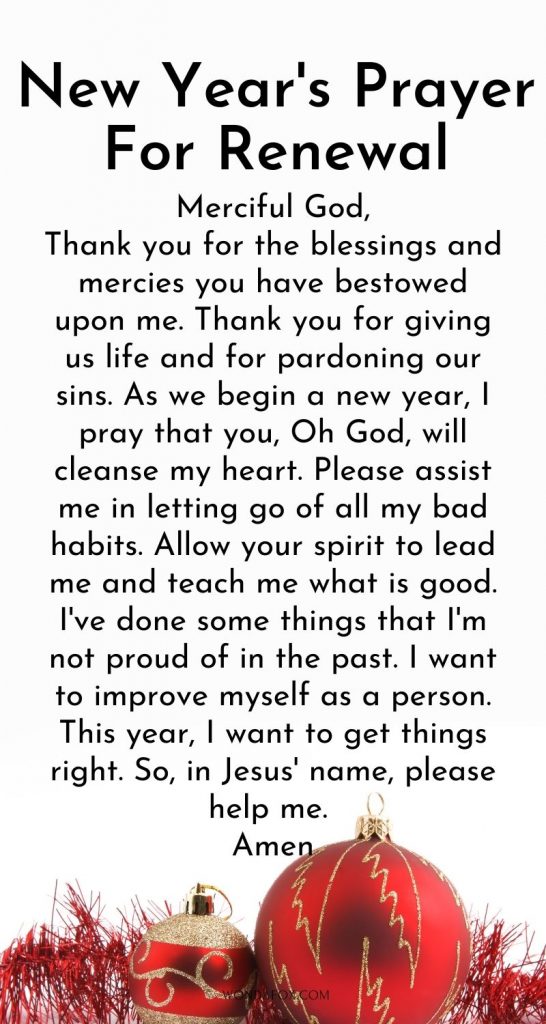 New year's prayer for renewal