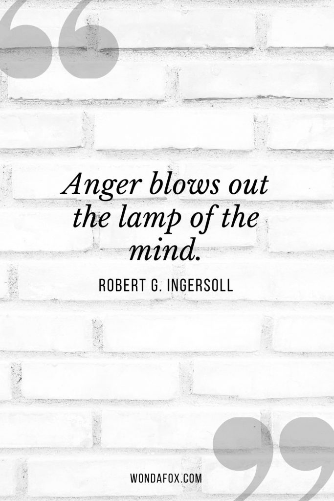 Anger blows out the lamp of the mind.
