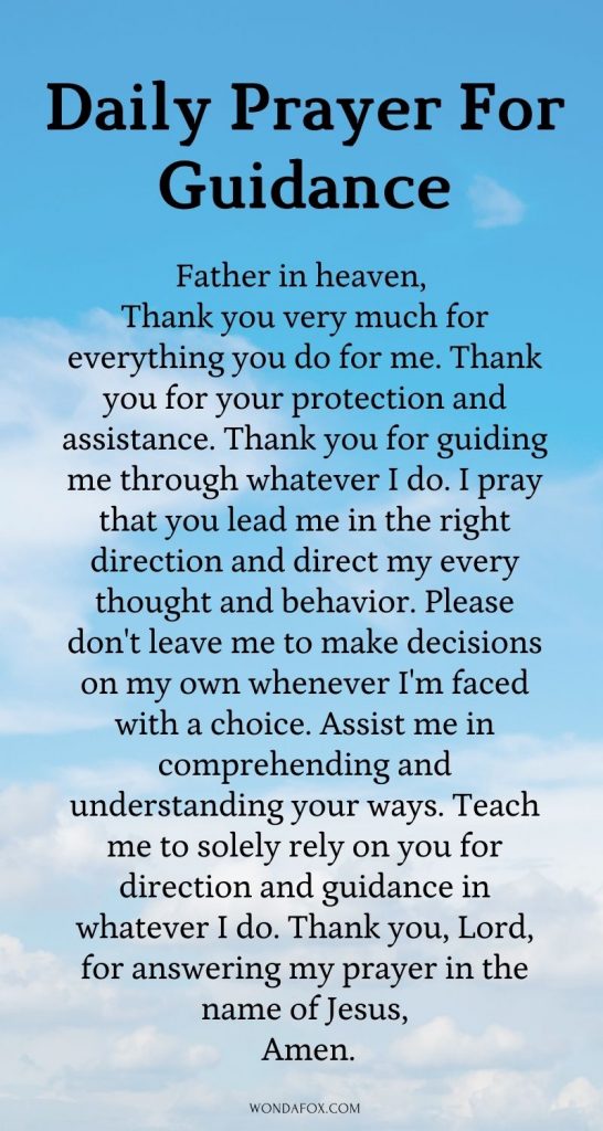 Daily prayer for guidance