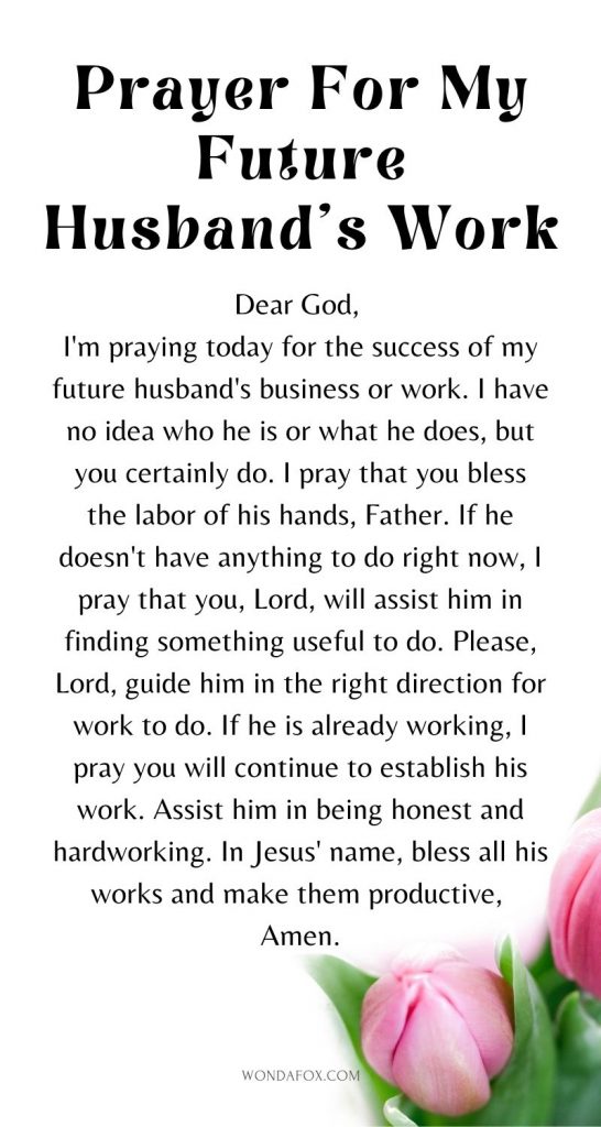 Prayer for my future husband's work