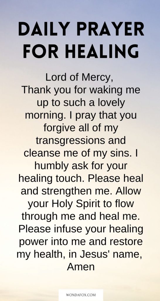 Daily prayer for healing