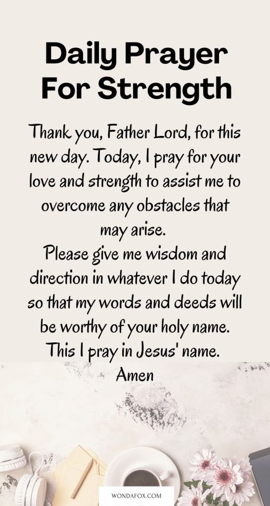 Daily prayer for strength