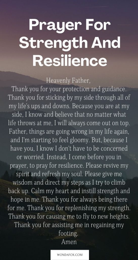 Prayer for strength and resilience