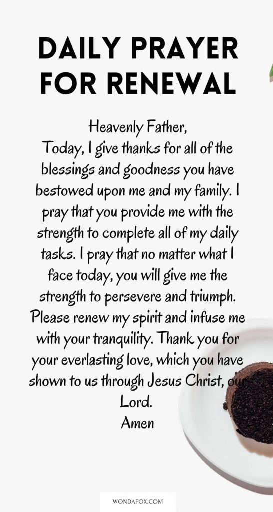 Daily prayer for renewal