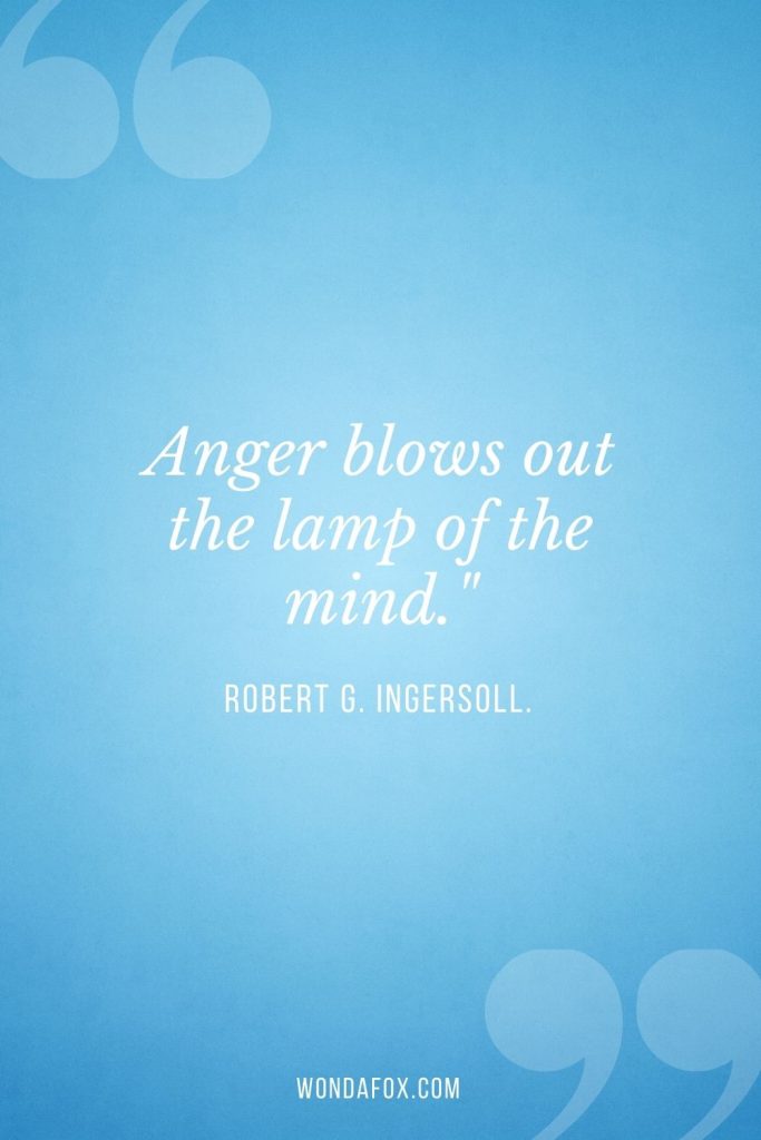 Anger blows out the lamp of the mind."