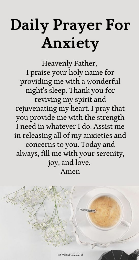 Daily prayer for anxiety
