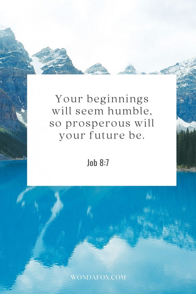 Your beginnings will seem humble, so prosperous will your future be.