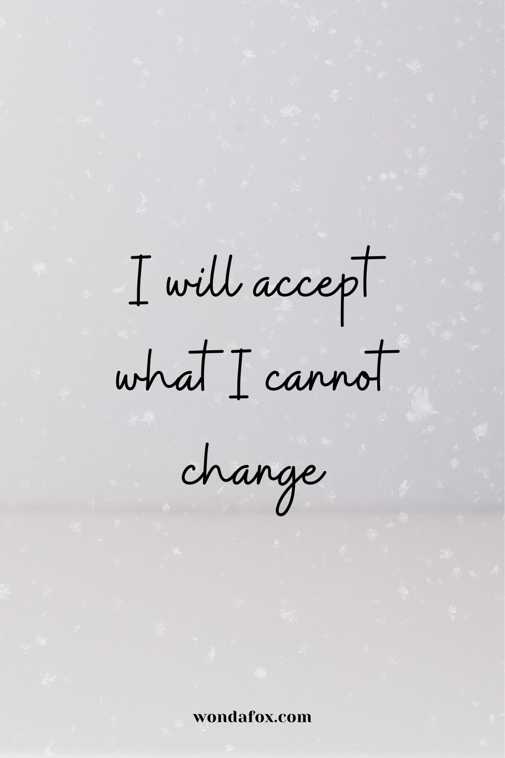 I will accept what I cannot change