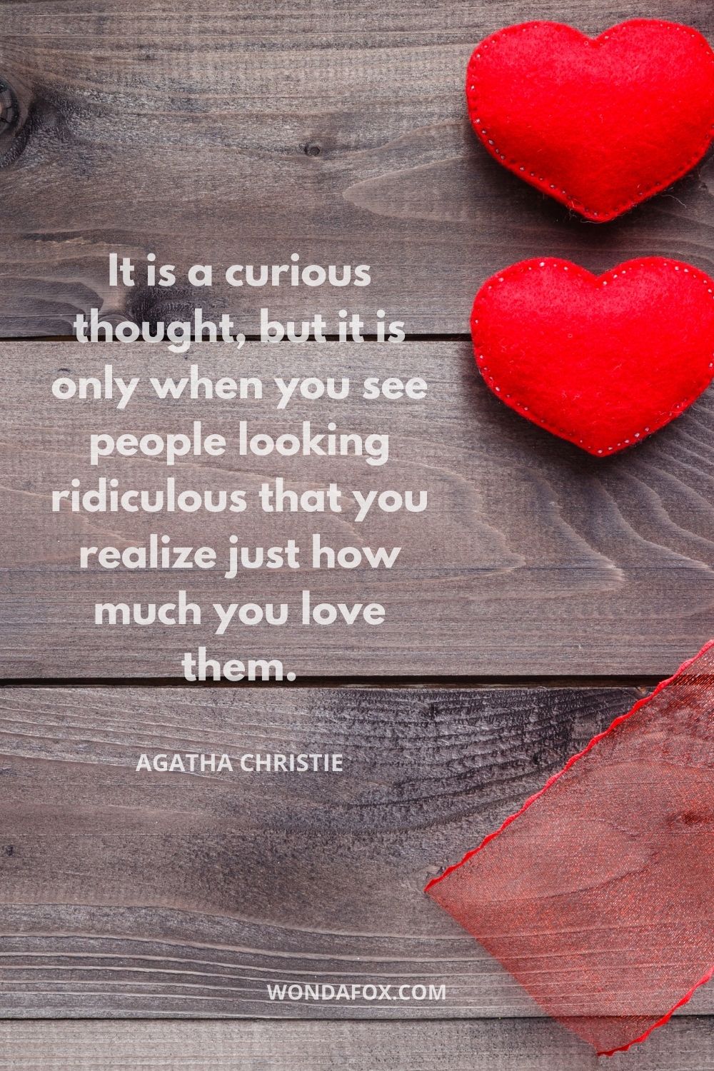 It is a curious thought, but it is only when you see people looking ridiculous that you realize just how much you love them.