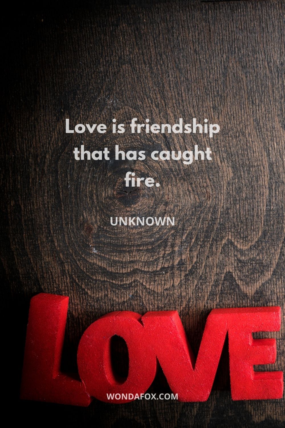 Love is friendship that has caught fire.