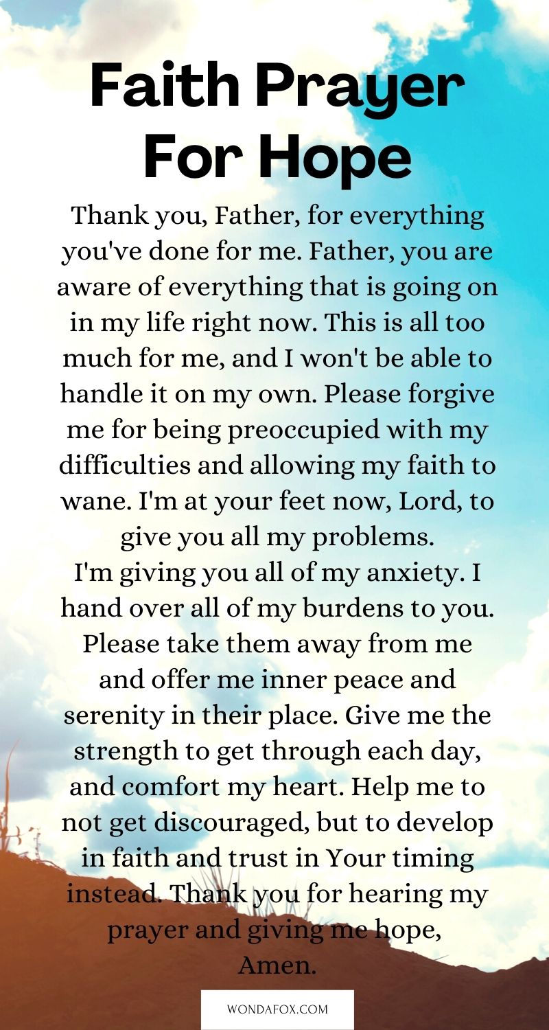 Faith prayer for hope